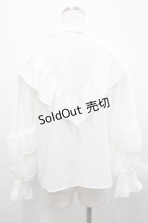 画像2: melume / makiコラボ梨地ブラウス L 淡白 I-25-11-12-004-LO-BL-SA-ZI (2)