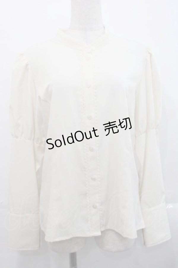 画像1: Kurumi Collaboration / KRデシンジゴスリブラウス LL アイボリー I-25-11-12-005-LO-BL-SA-ZI (1)