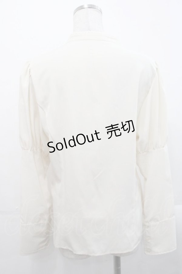 画像2: Kurumi Collaboration / KRデシンジゴスリブラウス LL アイボリー I-25-11-12-005-LO-BL-SA-ZI (2)