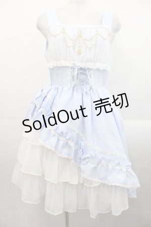 画像: ALICE and the PIRATES / ギャザーシフォンジャンパースカート  サックスＸ白 I-25-11-12-033-PA-OP-SA-ZI