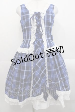 画像: ALICE and the PIRATES / A/Pタータンチェック柄ジャンパースカート  青 I-25-11-12-034-PA-OP-SA-ZI