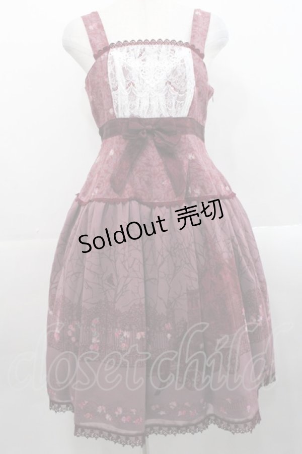 画像1: ALICE and the PIRATES / 薔薇の葬列〜宵闇に咲くアリア〜柄ジャンパースカートI  エンジ I-25-11-12-035-PA-OP-SA-ZI (1)