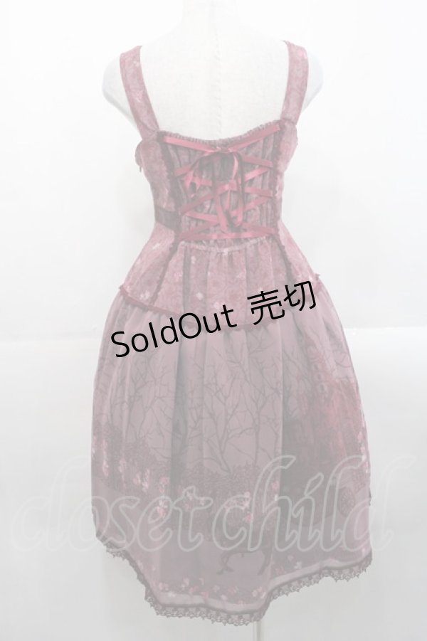 画像2: ALICE and the PIRATES / 薔薇の葬列〜宵闇に咲くアリア〜柄ジャンパースカートI  エンジ I-25-11-12-035-PA-OP-SA-ZI (2)