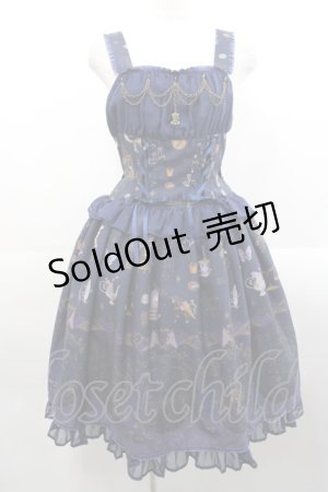 画像: ALICE and the PIRATES / 魔女と悪魔の西洋菓子店〜ソロモンの小さな鍵と秘密のレシピ〜柄ジャンパースカートI  ネイビー I-25-11-12-036-PA-OP-SA-ZI