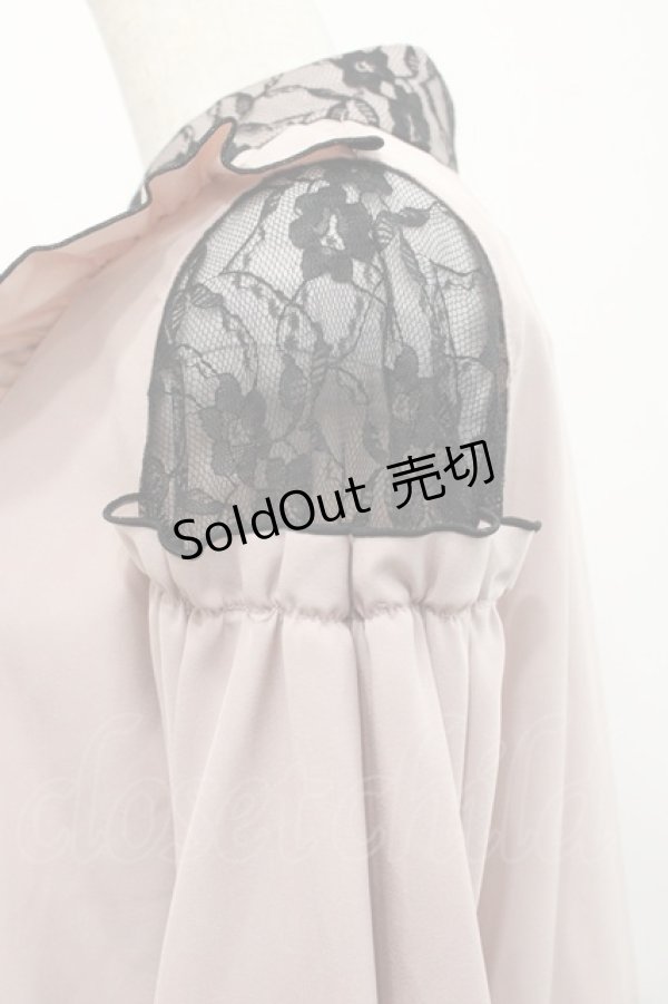 画像3: Lovely Tency / TT*リボンタイツキレースブラウス M 淡桃 I-25-11-12-006-LO-BL-SA-ZI (3)