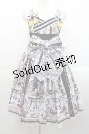 画像: metamorphose / いろどり花てまり タックジャンパースカート  黒 I-25-11-12-038-ME-OP-SA-ZI