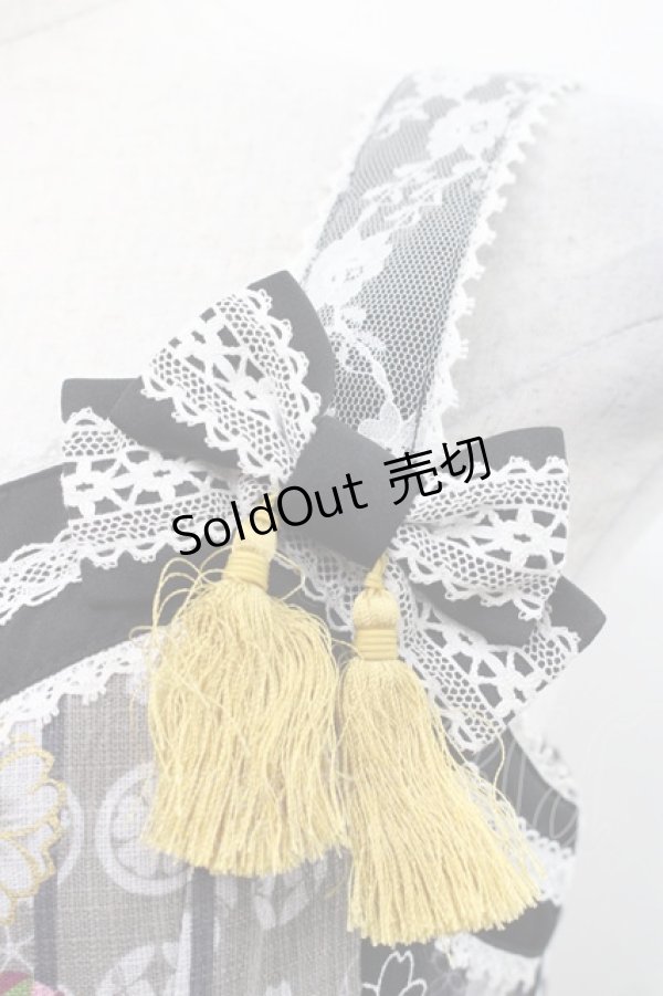 画像4: metamorphose / いろどり花てまり タックジャンパースカート  黒 I-25-11-12-038-ME-OP-SA-ZI (4)