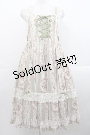 画像: metamorphose / アンティークブーケミディアムジャンパースカート 1 グリーン I-25-11-12-039-ME-OP-SA-ZI