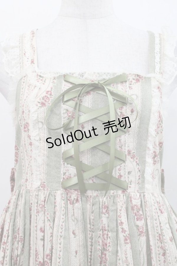 画像3: metamorphose / アンティークブーケミディアムジャンパースカート 1 グリーン I-25-11-12-039-ME-OP-SA-ZI (3)