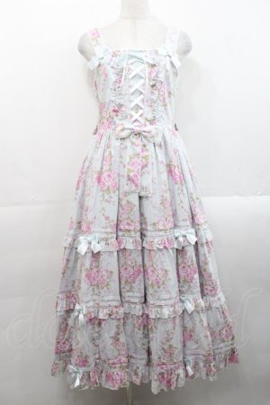 画像: metamorphose / シャーロット ロングティアードジャンパースカート 1 サックス I-25-11-12-042-ME-OP-SA-ZI