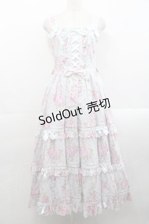 画像1: metamorphose / シャーロット ロングティアードジャンパースカート 1 サックス I-25-11-12-042-ME-OP-SA-ZI (1)