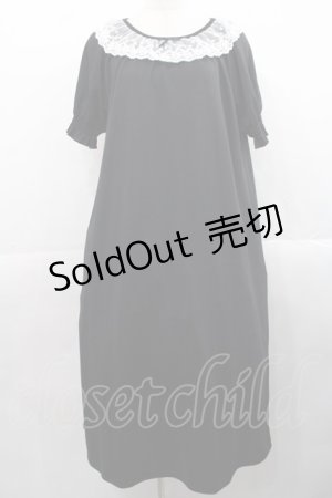 画像: m petit by misako / AOKエリツキギャザーワンピース M 中黒 I-25-11-12-046-LO-OP-SA-ZI