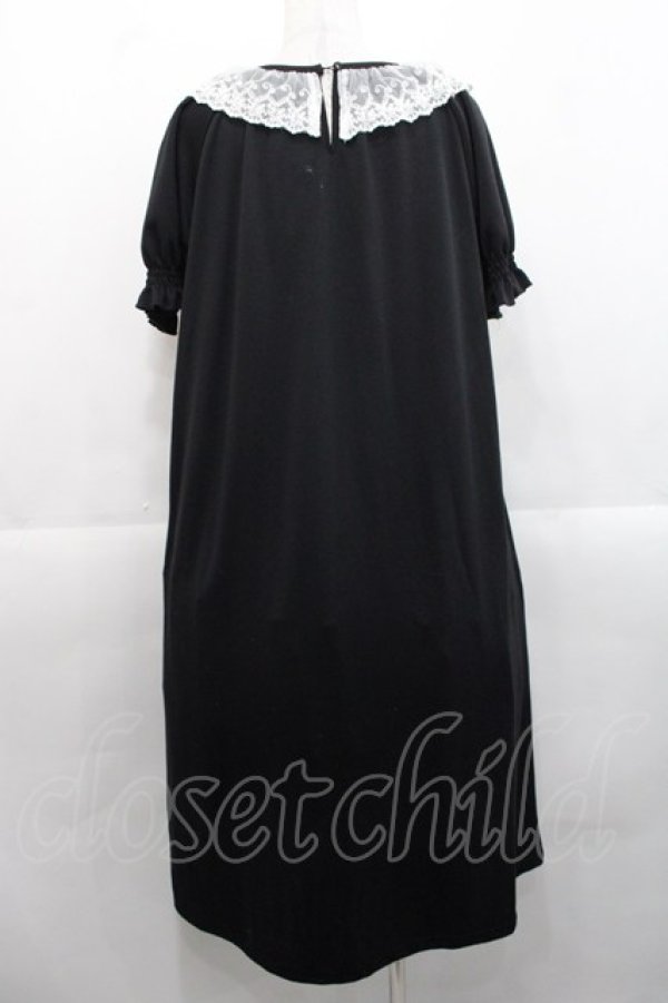 画像2: m petit by misako / AOKエリツキギャザーワンピース M 中黒 I-25-11-12-046-LO-OP-SA-ZI (2)