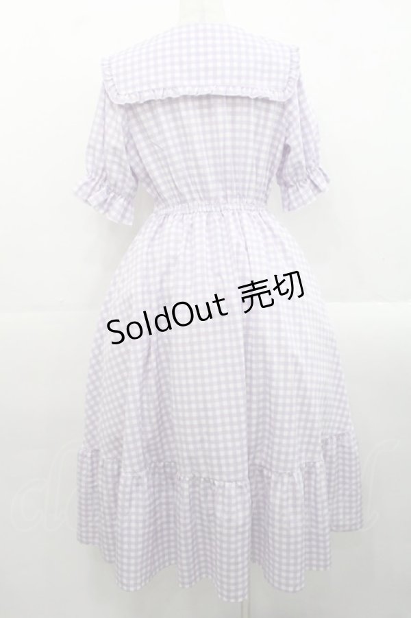 画像2: m petit by misako / TT*Mギンガムチェック半袖ワンピース M ラベンダー I-25-11-12-050-LO-OP-SA-ZI (2)
