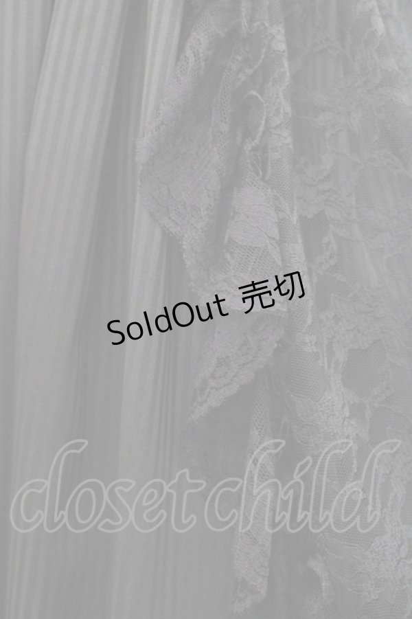 画像4: MR corset / リボン編み上げストライプジャンパースカート  黒 I-25-11-12-059-PU-OP-SA-ZI (4)