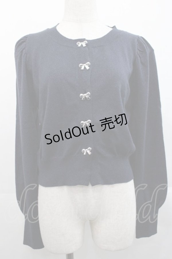 画像1: Cherirulu Chocola / リボンボタンカーディガン L ネイビー I-25-11-12-008-LO-TO-SA-ZI (1)