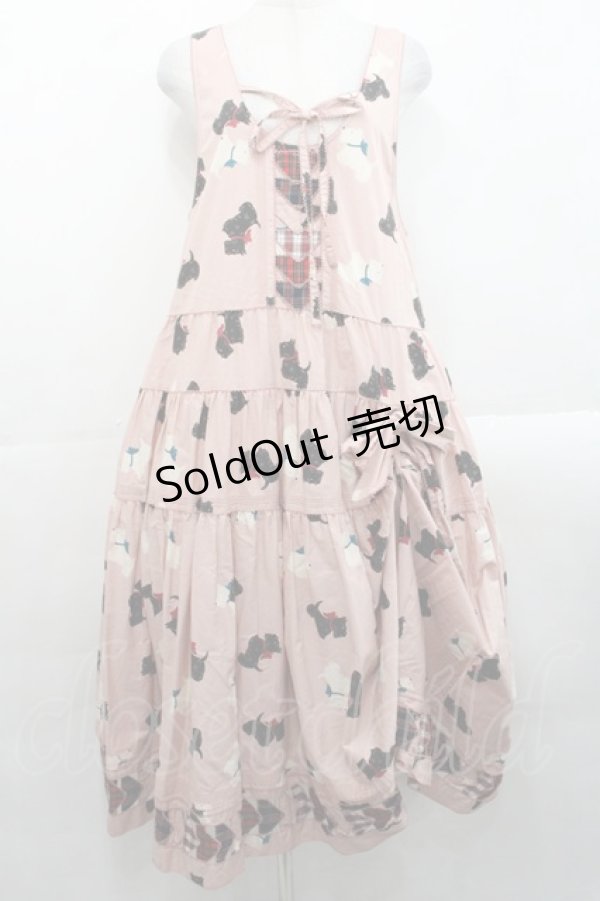 画像1: PINK HOUSE / スコッチテリアプリントジャンパースカート  ピンク I-25-11-12-062-LO-OP-SA-ZI (1)