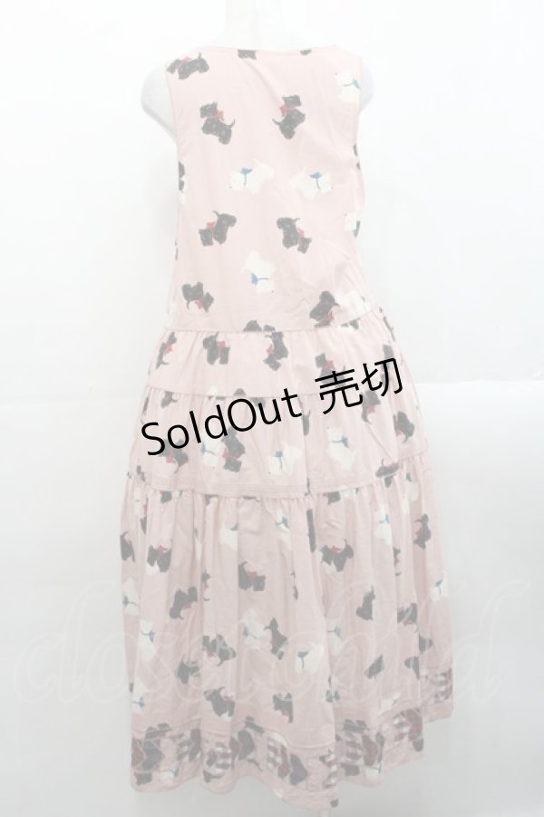 画像2: PINK HOUSE / スコッチテリアプリントジャンパースカート  ピンク I-25-11-12-062-LO-OP-SA-ZI (2)