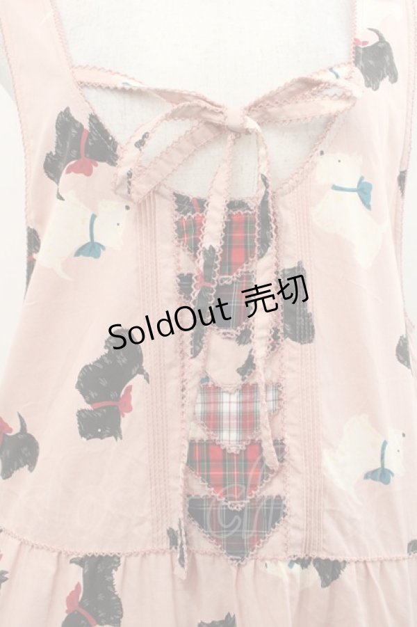 画像3: PINK HOUSE / スコッチテリアプリントジャンパースカート  ピンク I-25-11-12-062-LO-OP-SA-ZI (3)