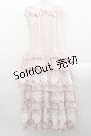 画像: PINK HOUSE / ハートワッペンパッチワーク使いローンワンピース  ピンク I-25-11-12-063-LO-OP-SA-ZI