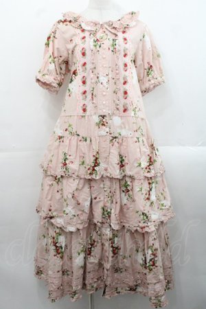 画像: PINK HOUSE / 野いちごの森ティアードワンピース  ピンク I-25-11-12-064-LO-OP-SA-ZI