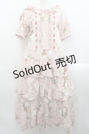 画像: PINK HOUSE / 野いちごの森ティアードワンピース  ピンク I-25-11-12-064-LO-OP-SA-ZI