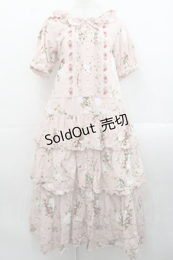 画像1: PINK HOUSE / 野いちごの森ティアードワンピース  ピンク I-25-11-12-064-LO-OP-SA-ZI (1)