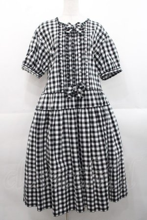 画像: PINK HOUSE / チェックワッシャーワンピース  黒Ｘ白 I-25-11-12-065-LO-OP-SA-ZI