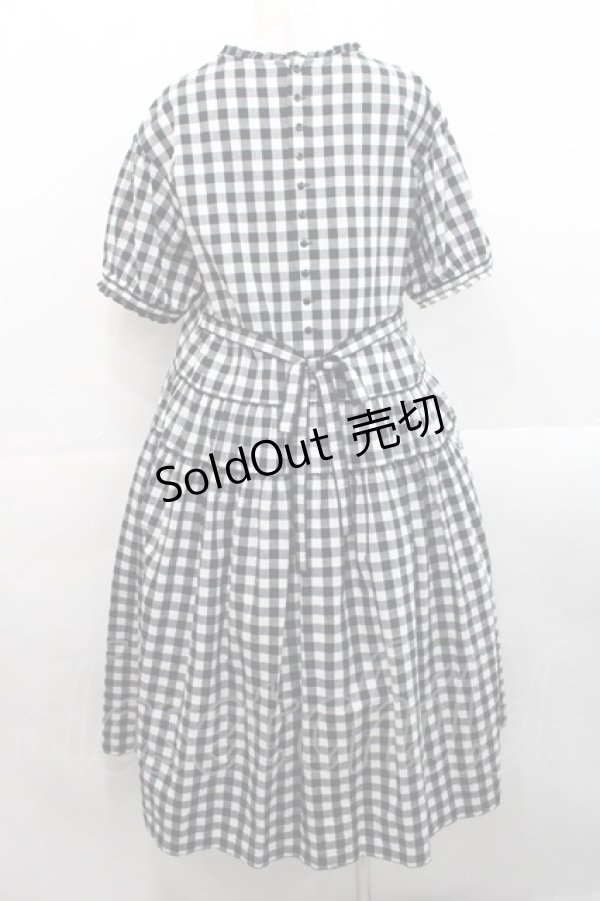 画像2: PINK HOUSE / チェックワッシャーワンピース  黒Ｘ白 I-25-11-12-065-LO-OP-SA-ZI (2)
