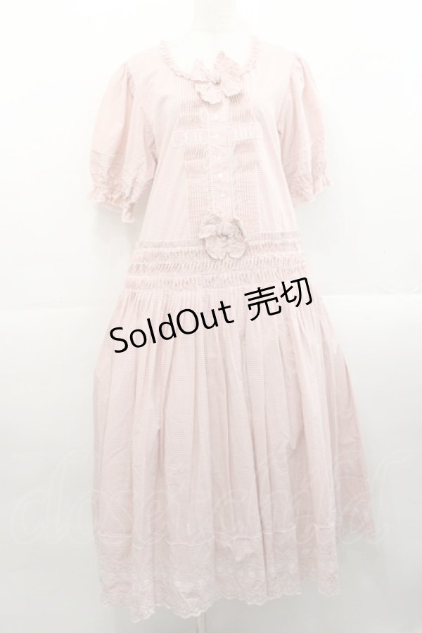 画像1: PINK HOUSE / ギンガムレースワンピース  ピンク I-25-11-12-066-LO-OP-SA-ZI (1)