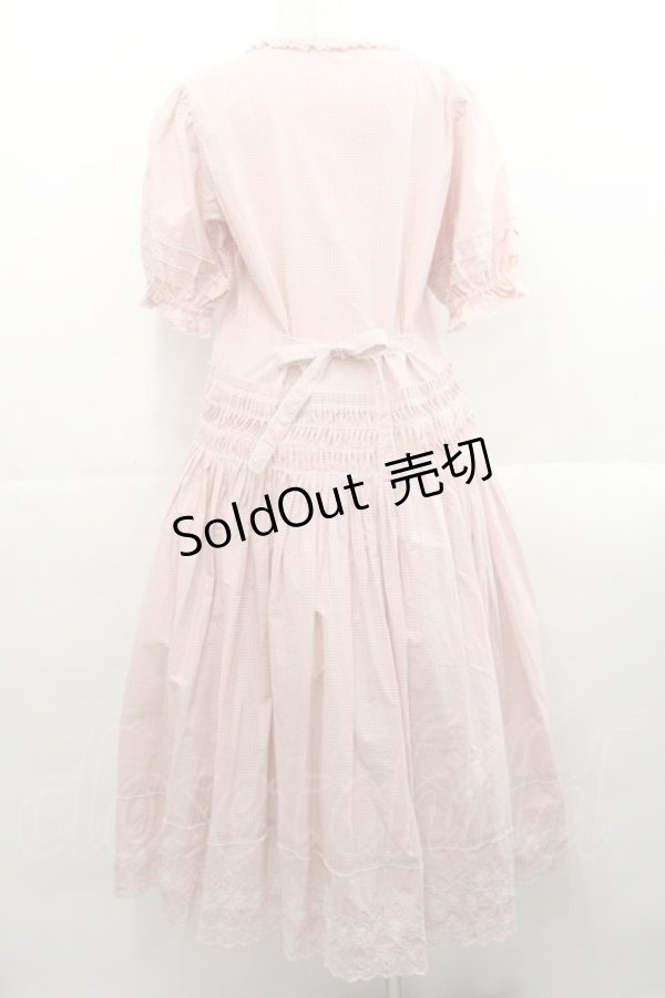 画像2: PINK HOUSE / ギンガムレースワンピース  ピンク I-25-11-12-066-LO-OP-SA-ZI (2)
