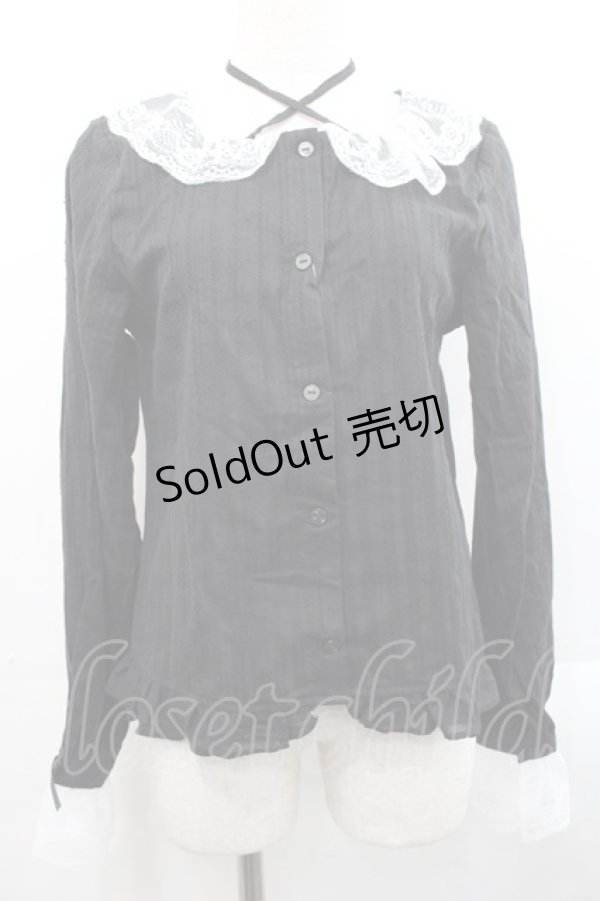 画像1: FCL / ホルターネックブラウス L 黒Ｘ白 I-25-11-12-009-LO-BL-SA-ZI (1)