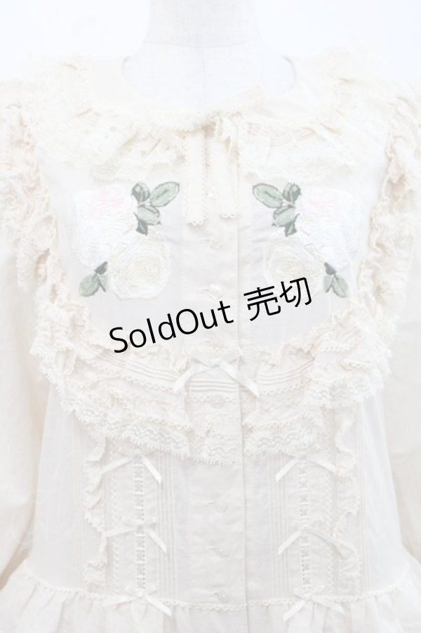 画像4: PINK HOUSE / ホワイトローズ刺繍使いワンピース  アイボリー I-25-11-12-068-LO-OP-SA-ZI (4)