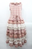 画像2: PINK HOUSE / ローズレース使いミックスパッチワークワンピース  苺ミルク系 I-25-11-12-070-LO-OP-SA-ZI (2)