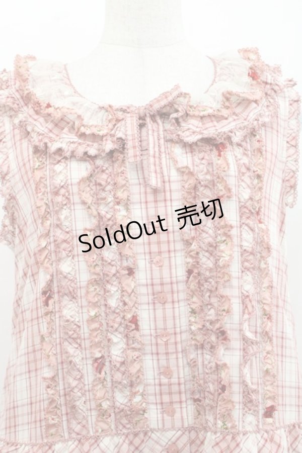 画像3: PINK HOUSE / ローズレース使いミックスパッチワークワンピース  苺ミルク系 I-25-11-12-070-LO-OP-SA-ZI (3)