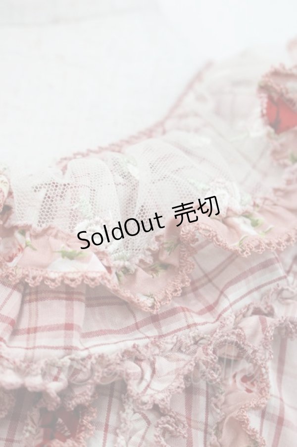画像4: PINK HOUSE / ローズレース使いミックスパッチワークワンピース  苺ミルク系 I-25-11-12-070-LO-OP-SA-ZI (4)