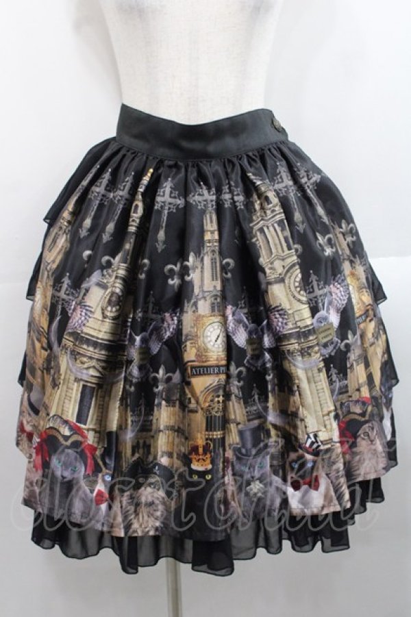 画像1: ATELIER PIERROT / Evening Partyスカート  黒 I-25-11-12-074-EL-SK-SA-ZI (1)