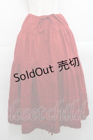 画像: PINK HOUSE / サテンリボン使いローンスカート  赤 I-25-11-12-077-LO-SK-SA-ZI