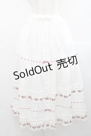 画像: PINK HOUSE / いちごレース使いスカート  白Ｘ赤 I-25-11-12-079-LO-SK-SA-ZI