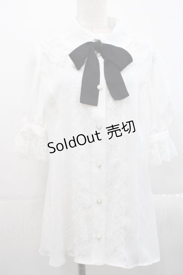 画像1: MIHO MATSUDA / ブラウス・ヴァニカ  白Ｘ黒 I-25-11-12-010-GO-BL-SA-ZI (1)