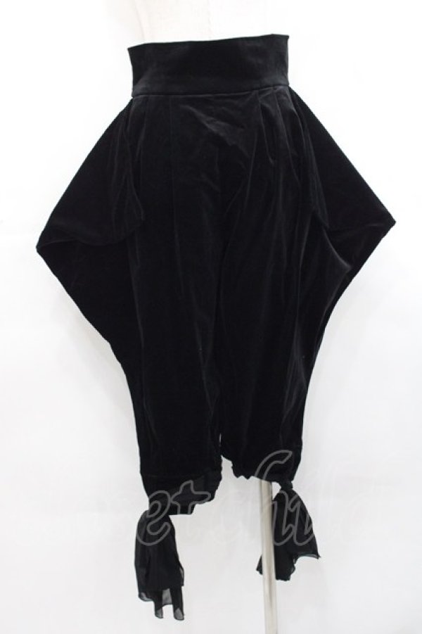 画像2: BPN / 裾リボン変形別珍王子パンツ  黒 I-25-11-12-082-GO-PA-SA-ZI (2)