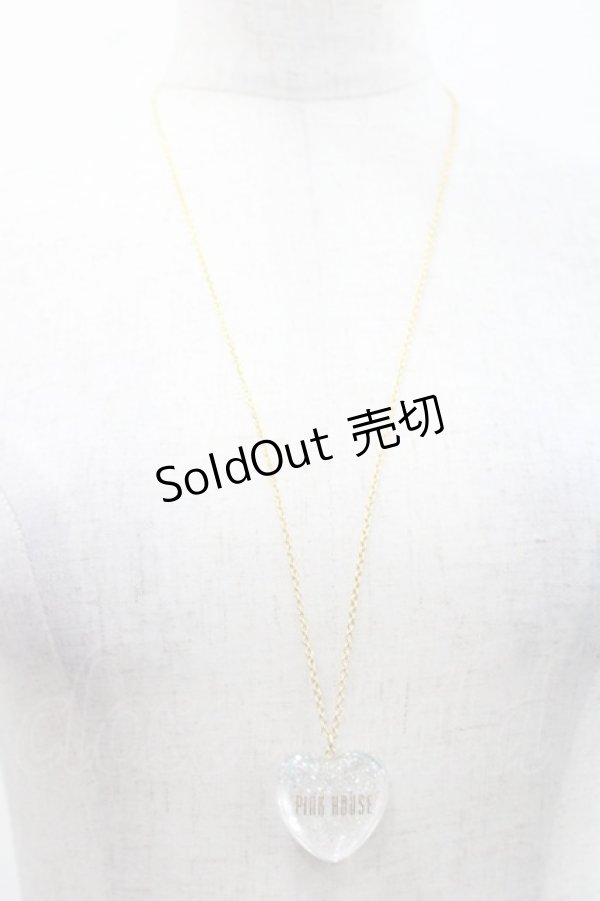 画像1: PINK HOUSE / ハートラメモチーフネックレス  クリア I-25-11-12-084-LO-AC-SA-ZI (1)