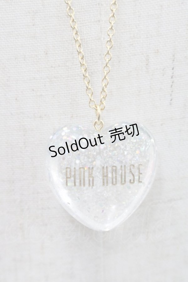 画像2: PINK HOUSE / ハートラメモチーフネックレス  クリア I-25-11-12-084-LO-AC-SA-ZI (2)