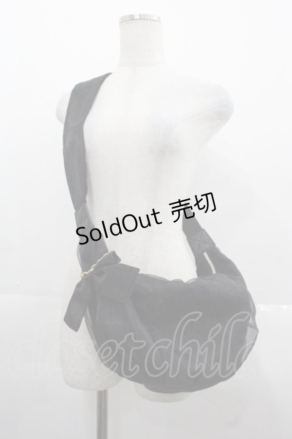 画像1: m petit by misako / AMチュールリボンショルダーバッグ  黒 I-25-11-12-087-LO-BG-SA-ZI (1)