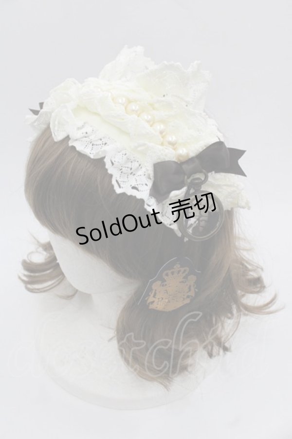 画像1: ALICE and the PIRATES / Milky Rail Train ネルラヘッドドレスカチューシャ  白 I-25-11-12-095-PA-AC-SA-ZI (1)