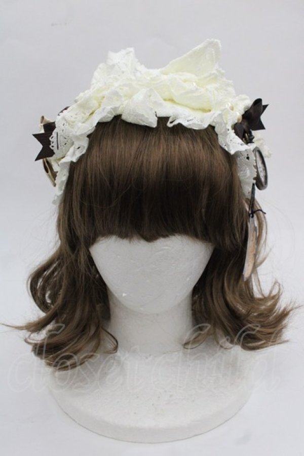 画像2: ALICE and the PIRATES / Milky Rail Train ネルラヘッドドレスカチューシャ  白 I-25-11-12-095-PA-AC-SA-ZI (2)