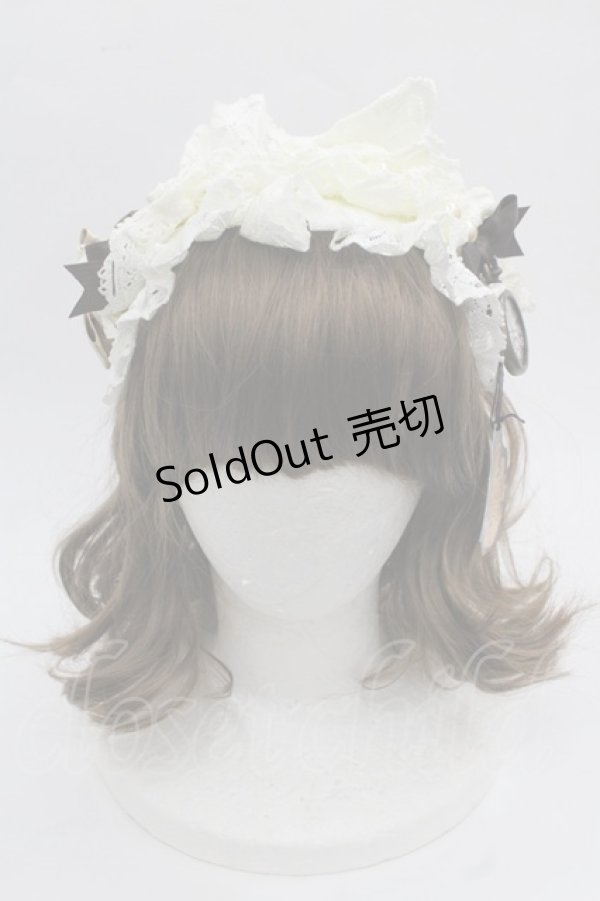 画像2: ALICE and the PIRATES / Milky Rail Train ネルラヘッドドレスカチューシャ  白 I-25-11-12-095-PA-AC-SA-ZI (2)
