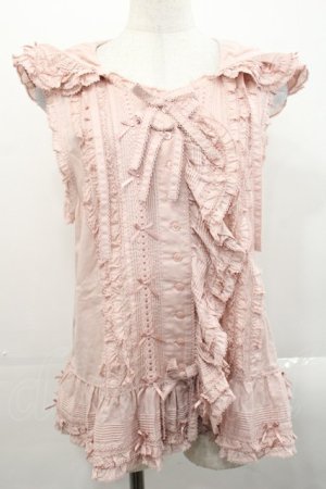 画像: PINK HOUSE / うさぎの耳フード付きベストブラウス  ピンク I-25-11-12-011-LO-TO-SA-ZI