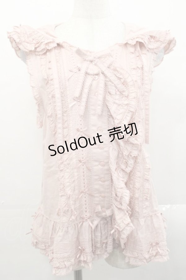 画像1: PINK HOUSE / うさぎの耳フード付きベストブラウス  ピンク I-25-11-12-011-LO-TO-SA-ZI (1)