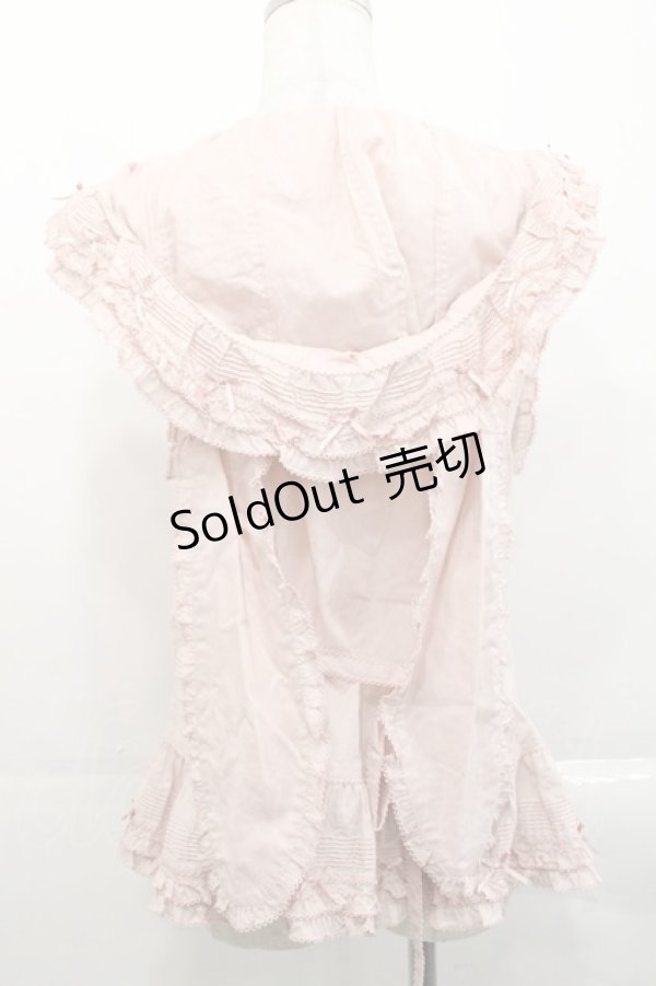 画像2: PINK HOUSE / うさぎの耳フード付きベストブラウス  ピンク I-25-11-12-011-LO-TO-SA-ZI (2)